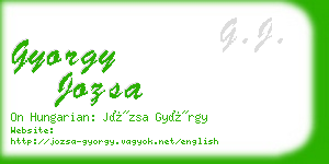 gyorgy jozsa business card